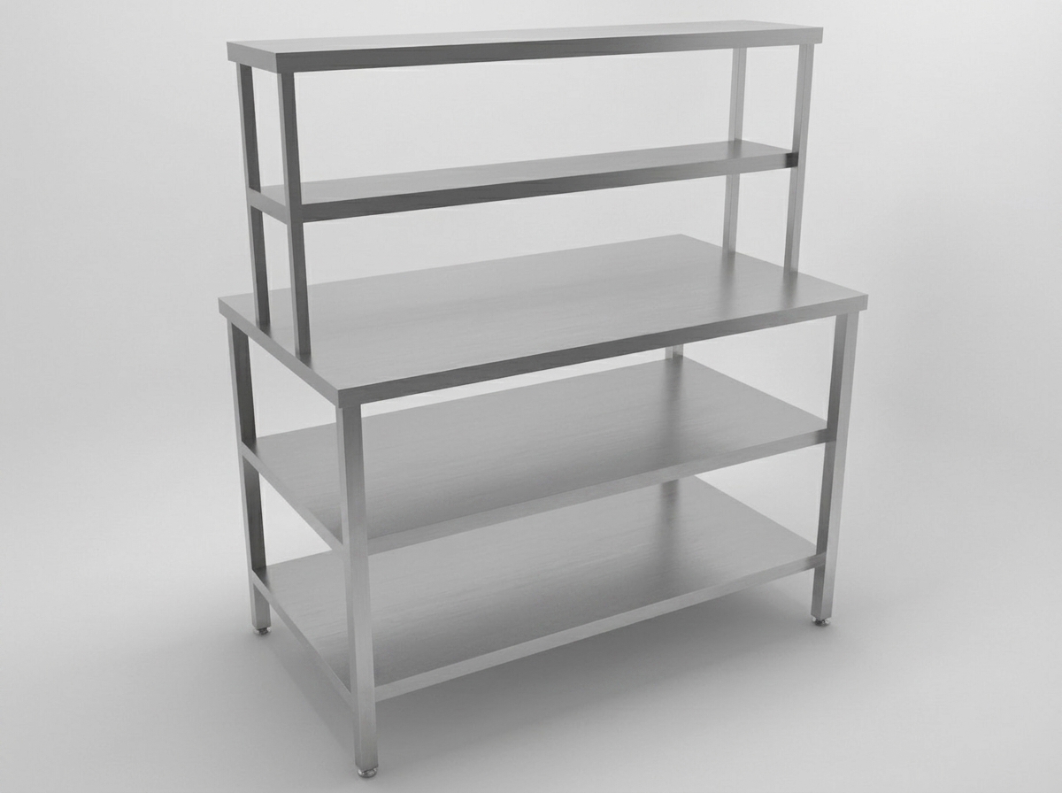 Work Table with 2 under shelf and 2 over shelf