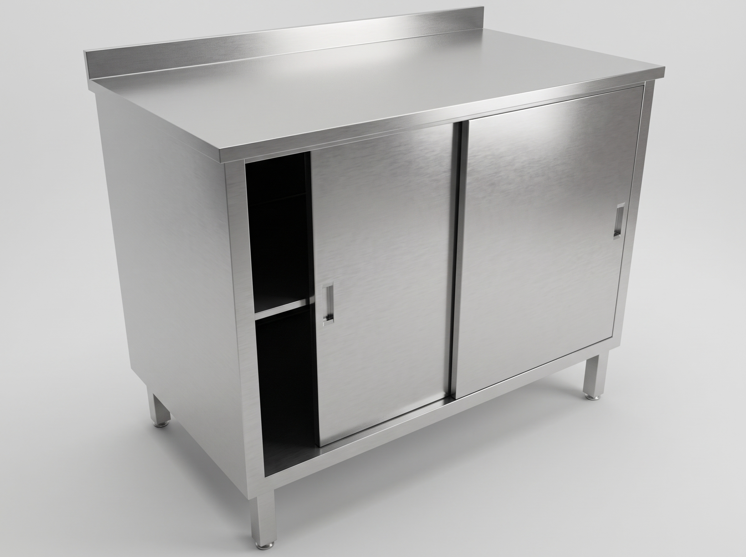 Counter with sliding doors