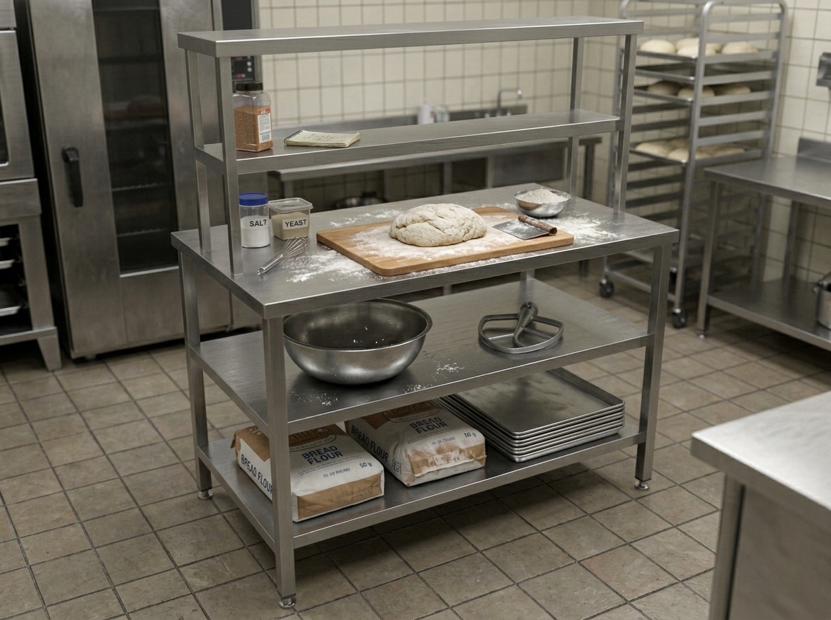 Work Table with 2 under shelf and 2 over shelf — photo 3 of 4