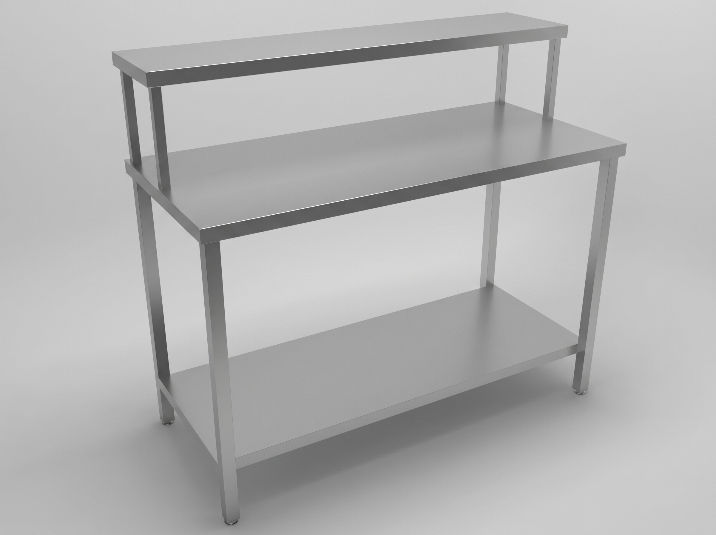 Work Table with 1 under shelf and 1 over shelf