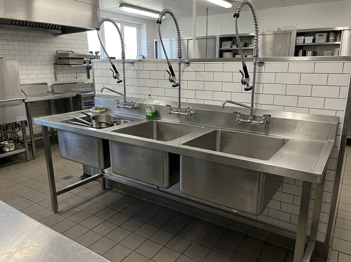 Triple Bowl Sink Table — photo 2 of 6