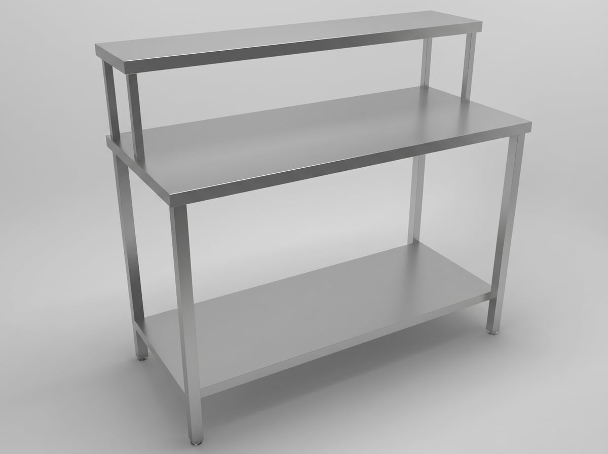 Work Table with 1 Undershelf and 1 Overshelf