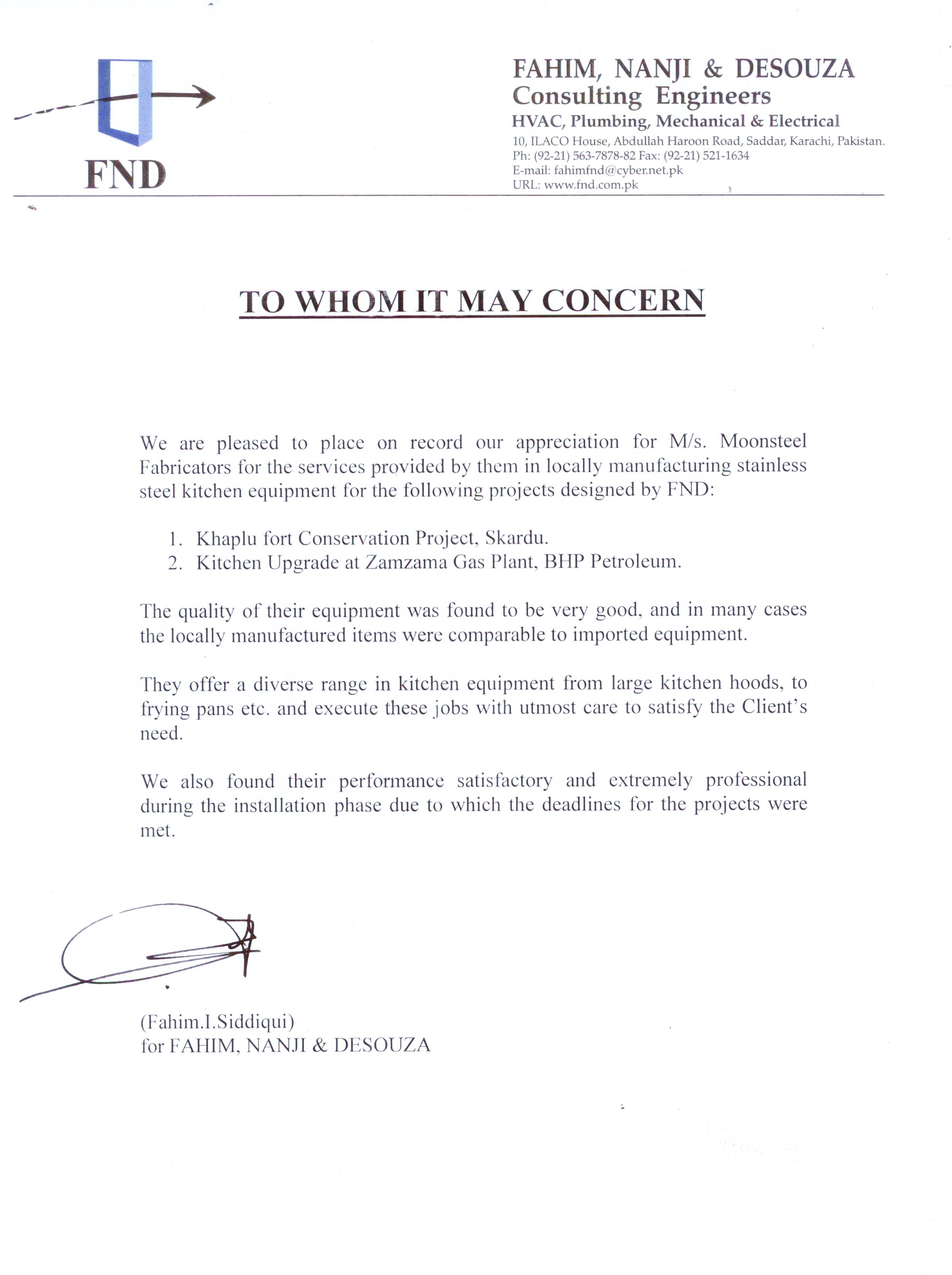 FND (Fahim, Nanji & De Souza) reference letter